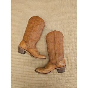 Acme Dingo Vintage Mens Tan Distressed Leather Western Cowboy Boots 10 M